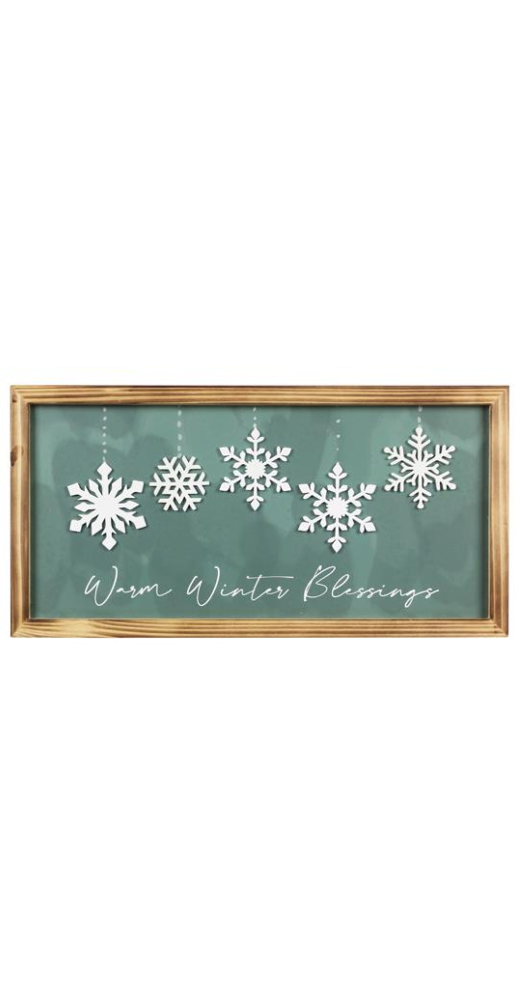 Green Holiday Sign With Wooden Frame