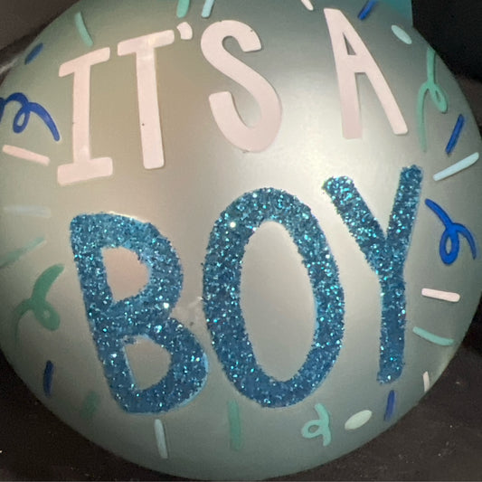 It's A Boy Glass Ball Ornament