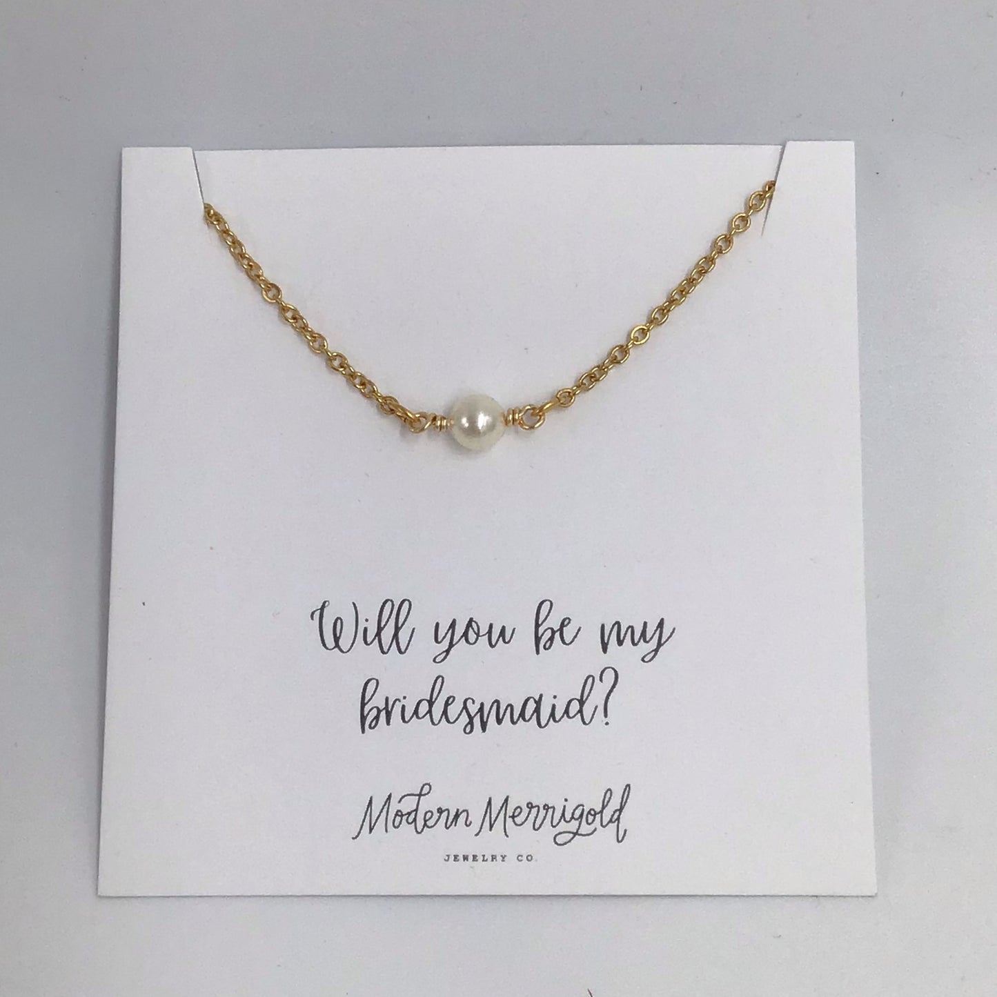 Bridesmaid Gold Necklace