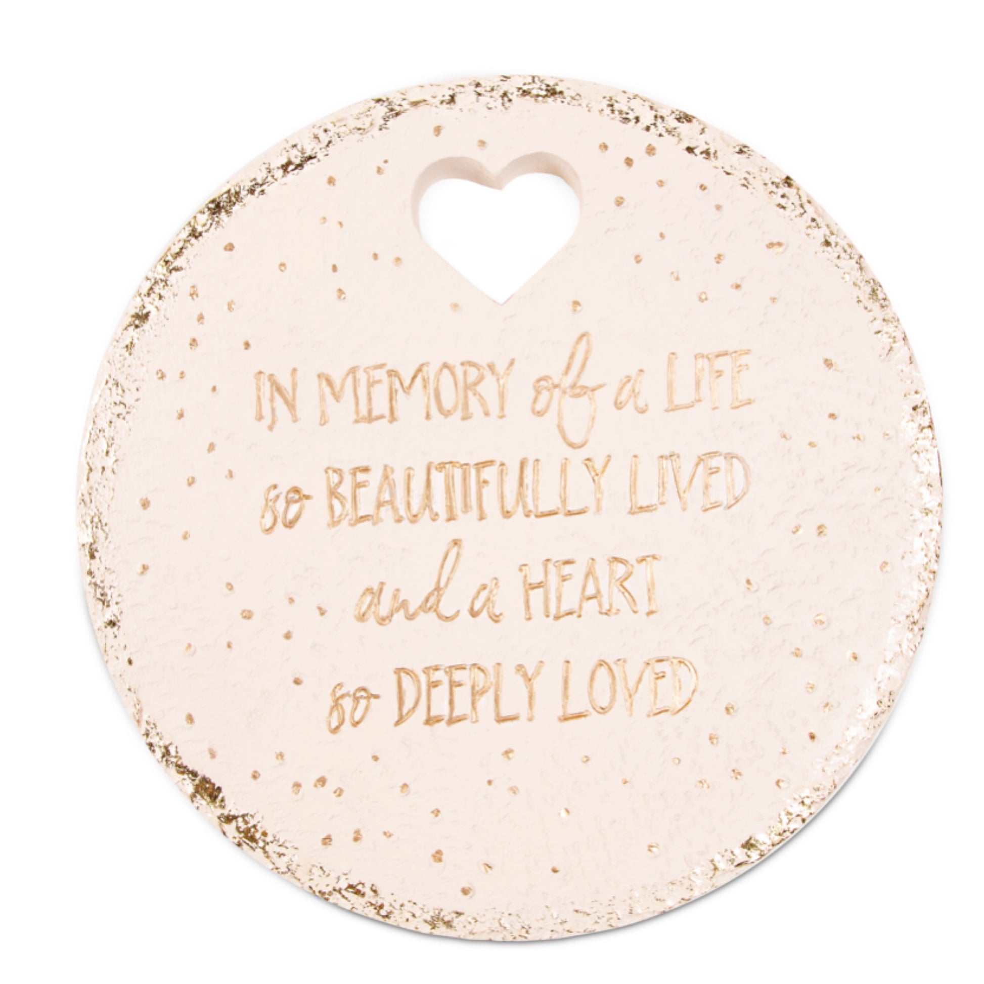 In Memory Heart Cut Out Garden Stone