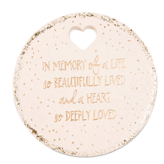 In Memory Heart Cut Out Garden Stone