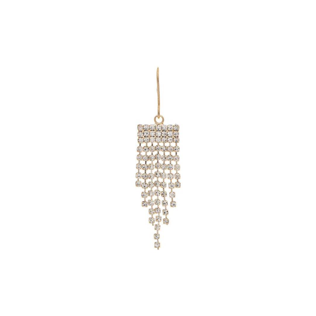 Gold Mini Cubic Zirconia Crystal Fringe Earring