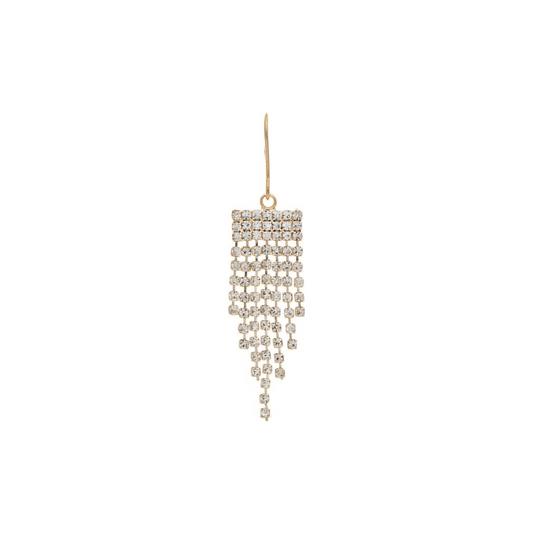 Gold Mini Cubic Zirconia Crystal Fringe Earring