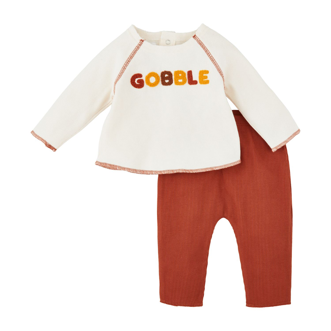 Mud Pie Infant Gobble 2-Piece Pant Set