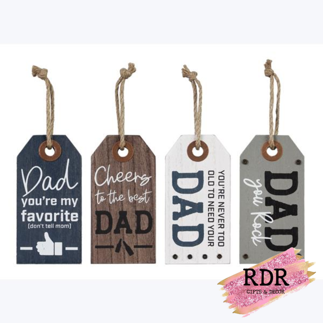 Wooden Tags With Dad Sayings