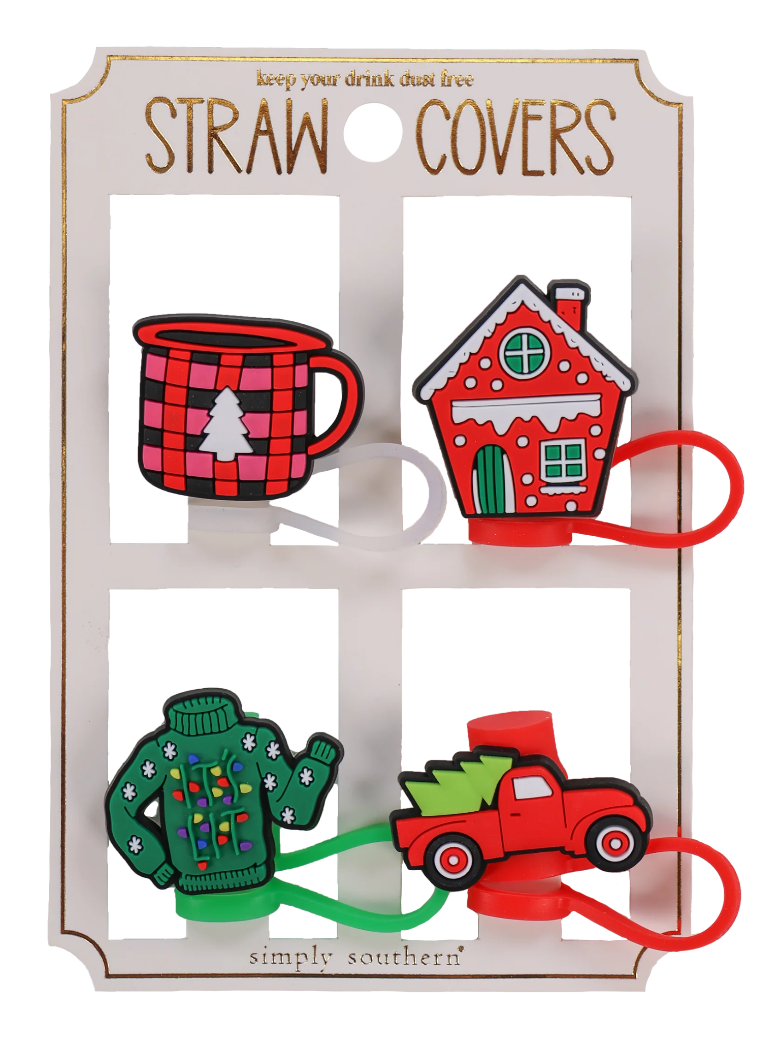 Simply Southern Straw Covers- Set Of 4