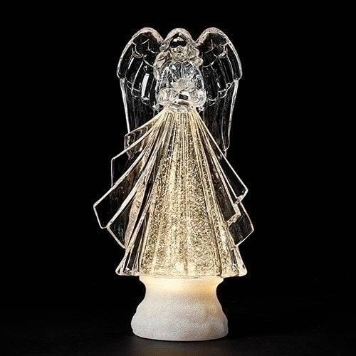 8.75"H LED Swirl Angel With Heart