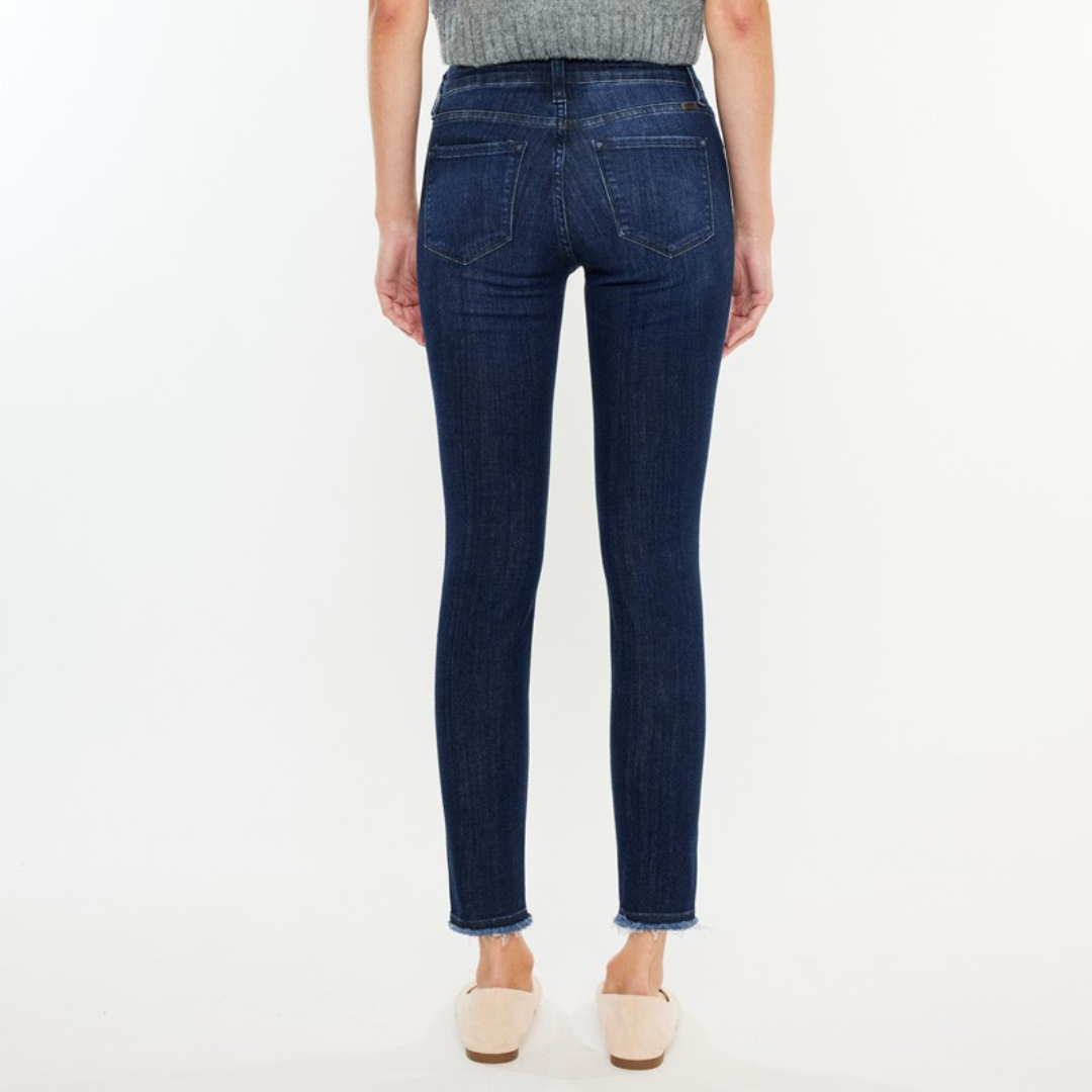 KanCan Dark Wash Mid Rise Ankle Skinny Jeans