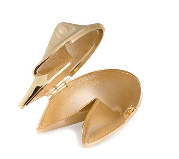 Gold Plated Fortune Cookie Box