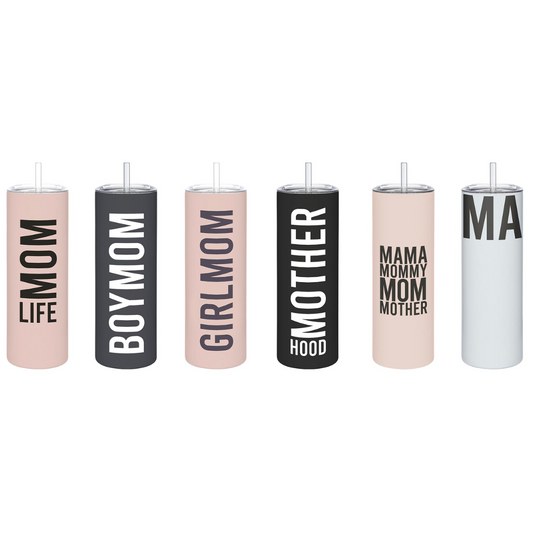 Skinny Tumbler With Straw-MOM