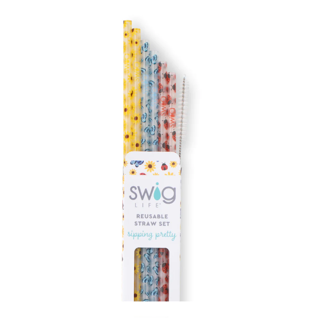 Swig Reusable Straws + Cleaning Brush