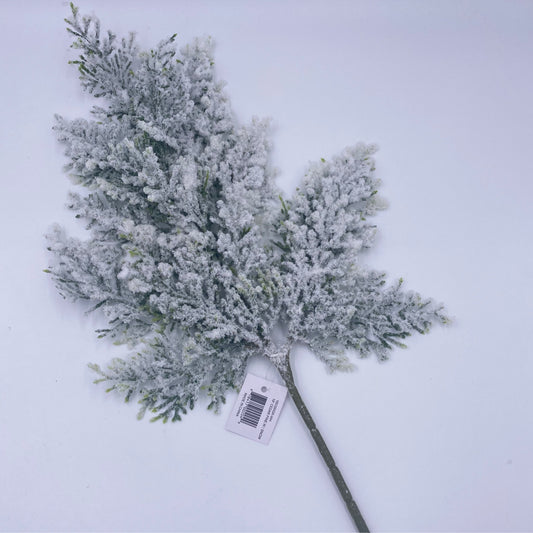 19" Flocked Cedar Pick