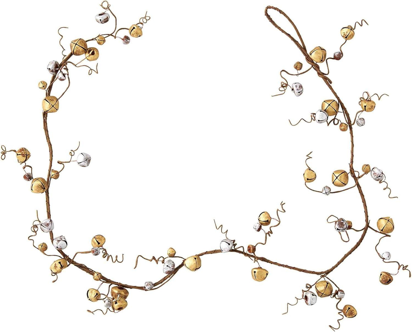 Mud Pie Christmas Jingle Bell Vine, Gold/Silver