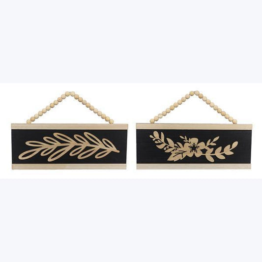 Wood Floral Country Natural Home Wall Sign