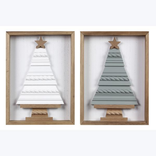 Wood Frosty Winter Tabletop/Wall Decor