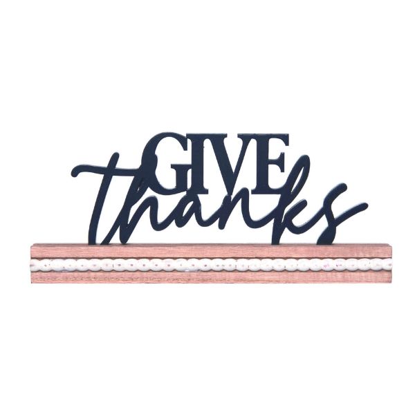 Wooden Give Thanks Decor