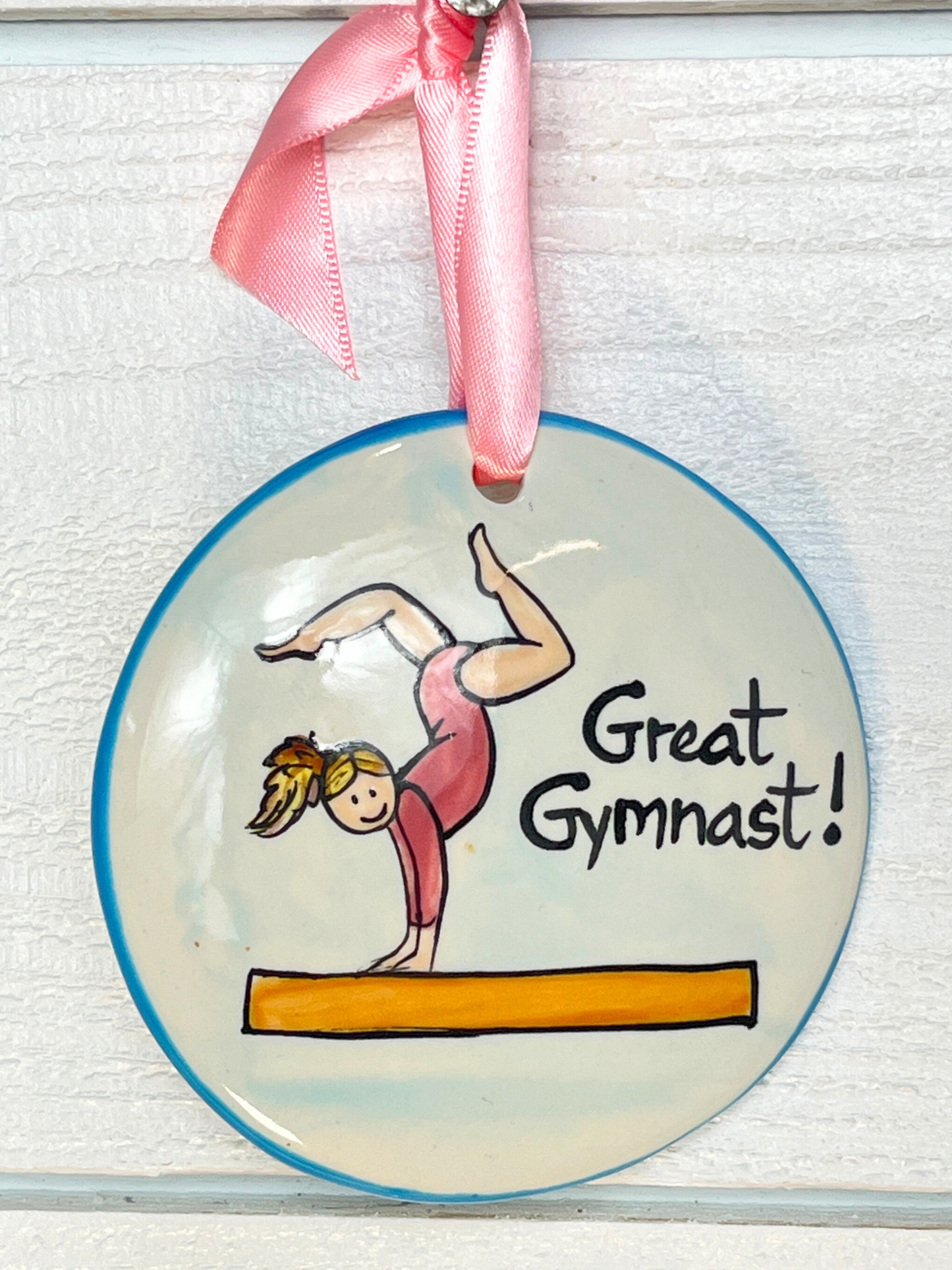 Nola Watkins Sports Round Hand Painted Ornament