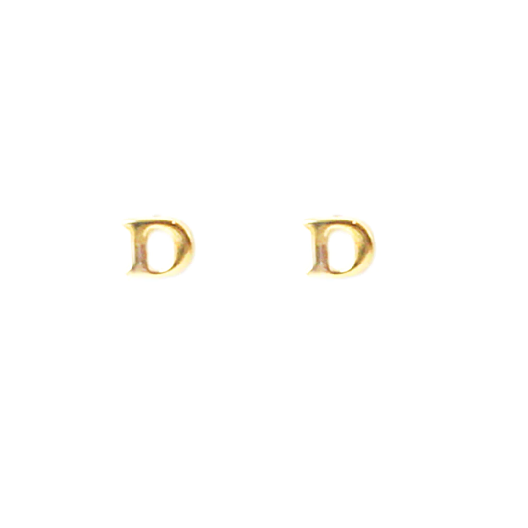 Sterling Gold Block Letter Initial Earring