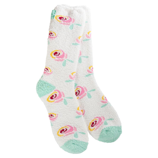 Cozy Collection Fuzzy Socks- Roses