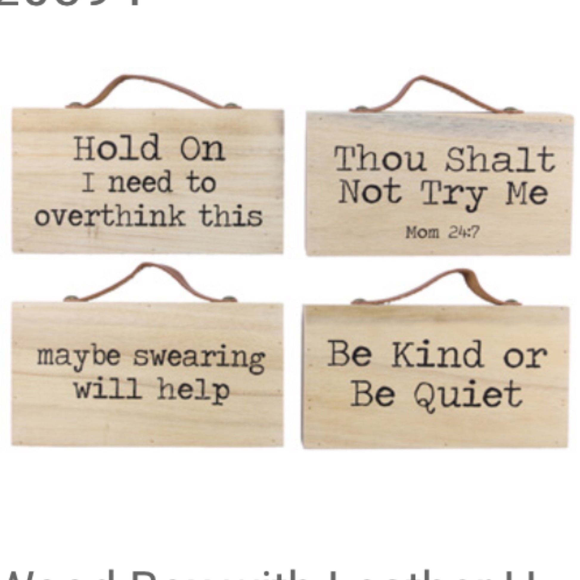 Wood Box With Leather Handle Tabletop/wall Sign