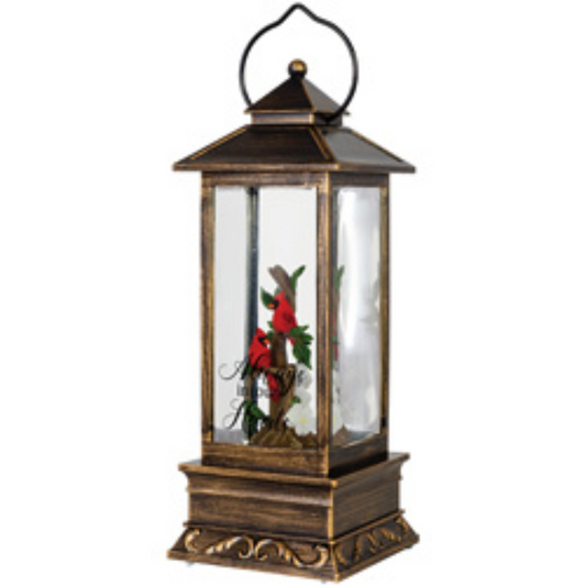 Cardinal Water Glitter Lantern