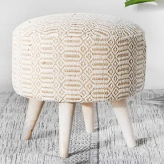 Neutral Colored Pattern Stool- 16"