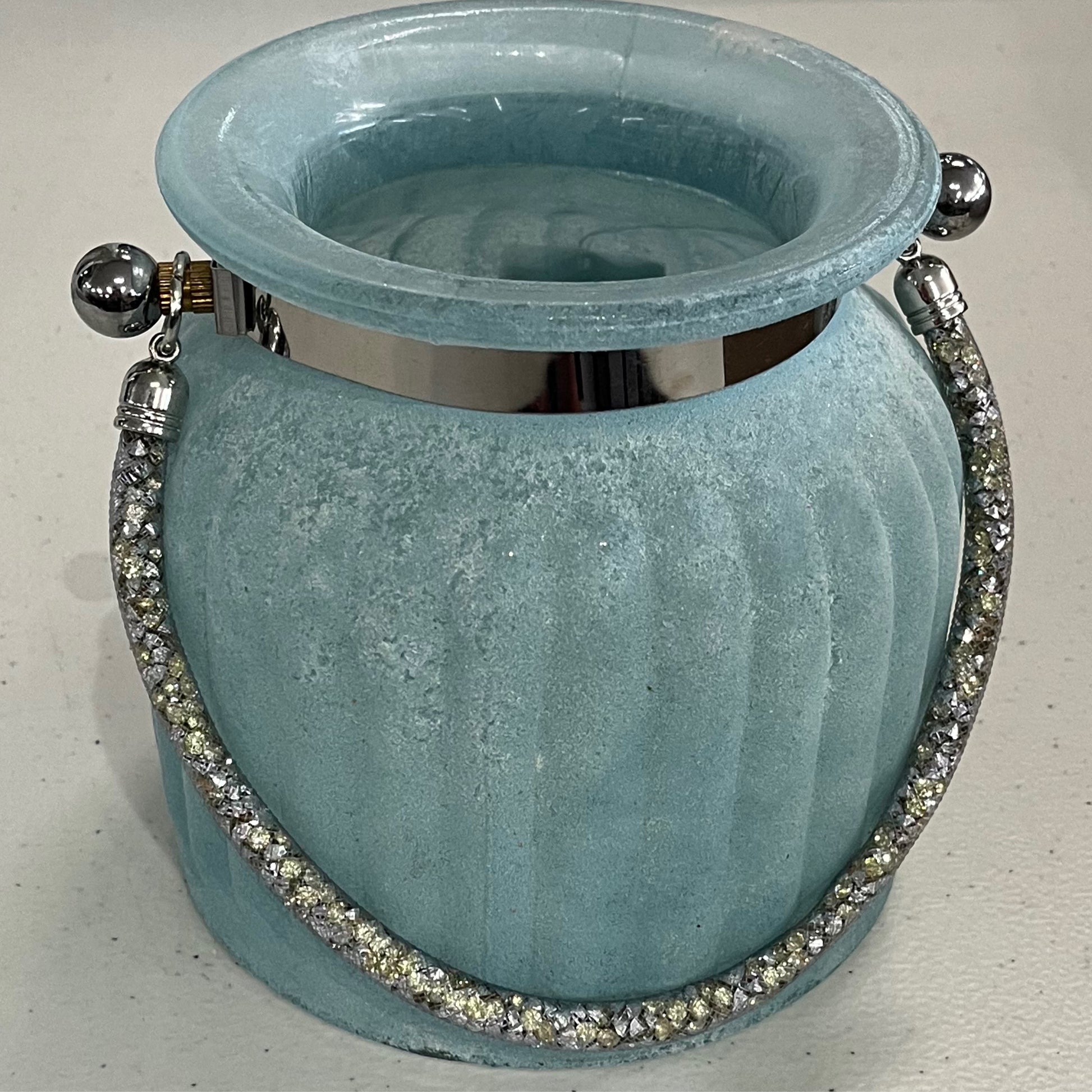 Turquoise Frosted Vase