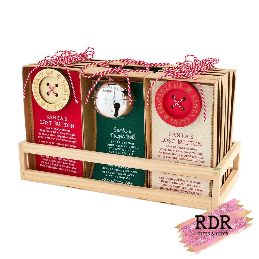 Santa's Bell & Button Ornaments
