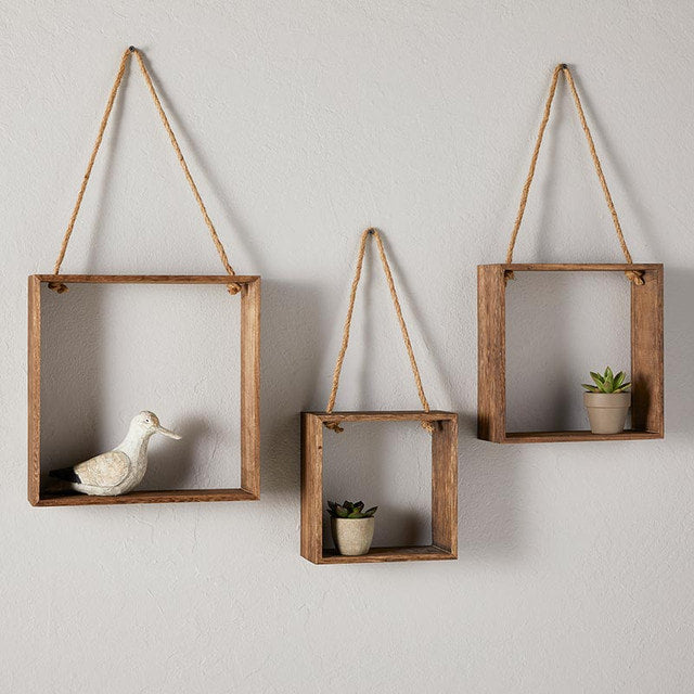 Square Floating Shelf Rope Handle