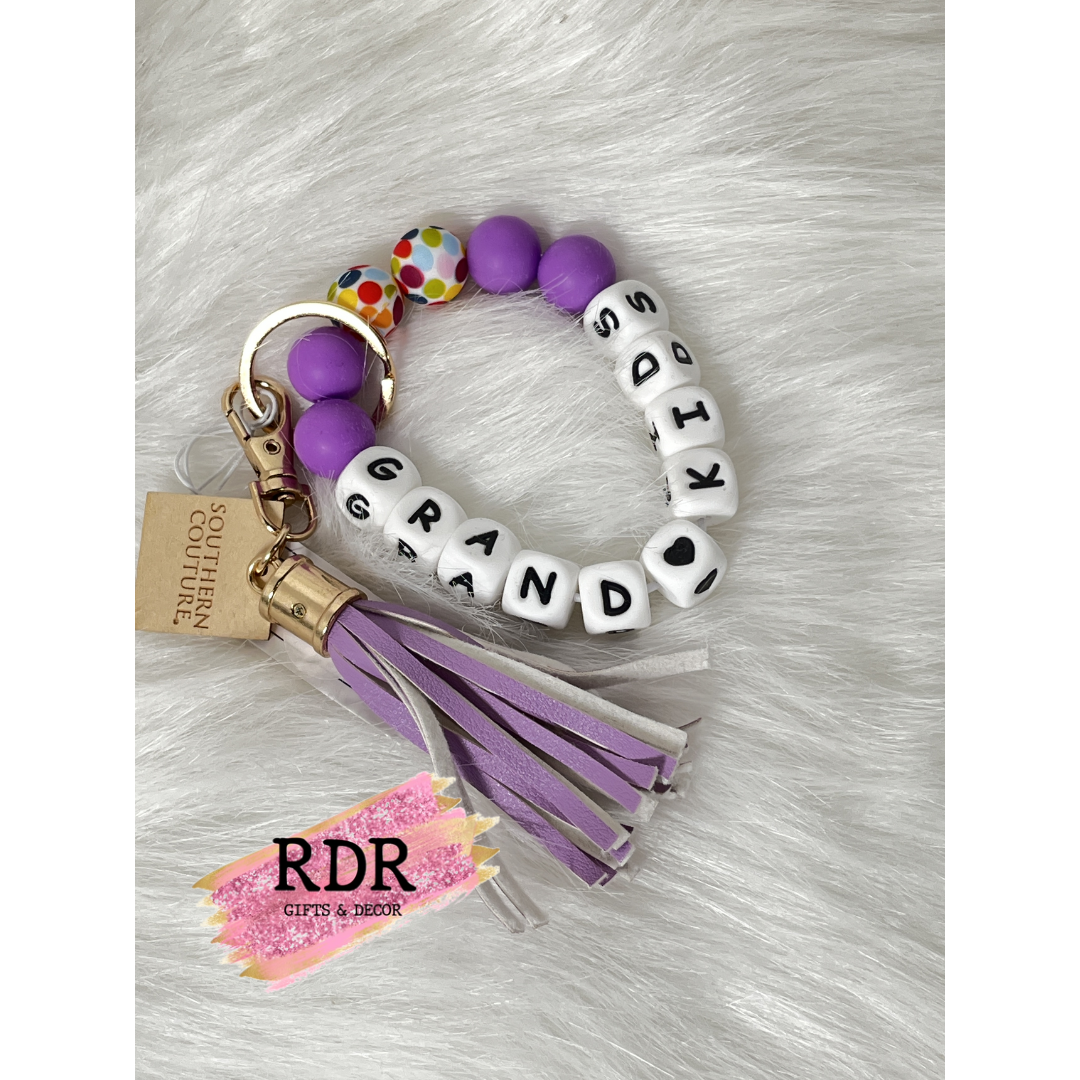 Southern Couture Silicone Beaded Bracelet Key Chain