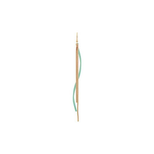 Gold Mint Twist Chain Earring