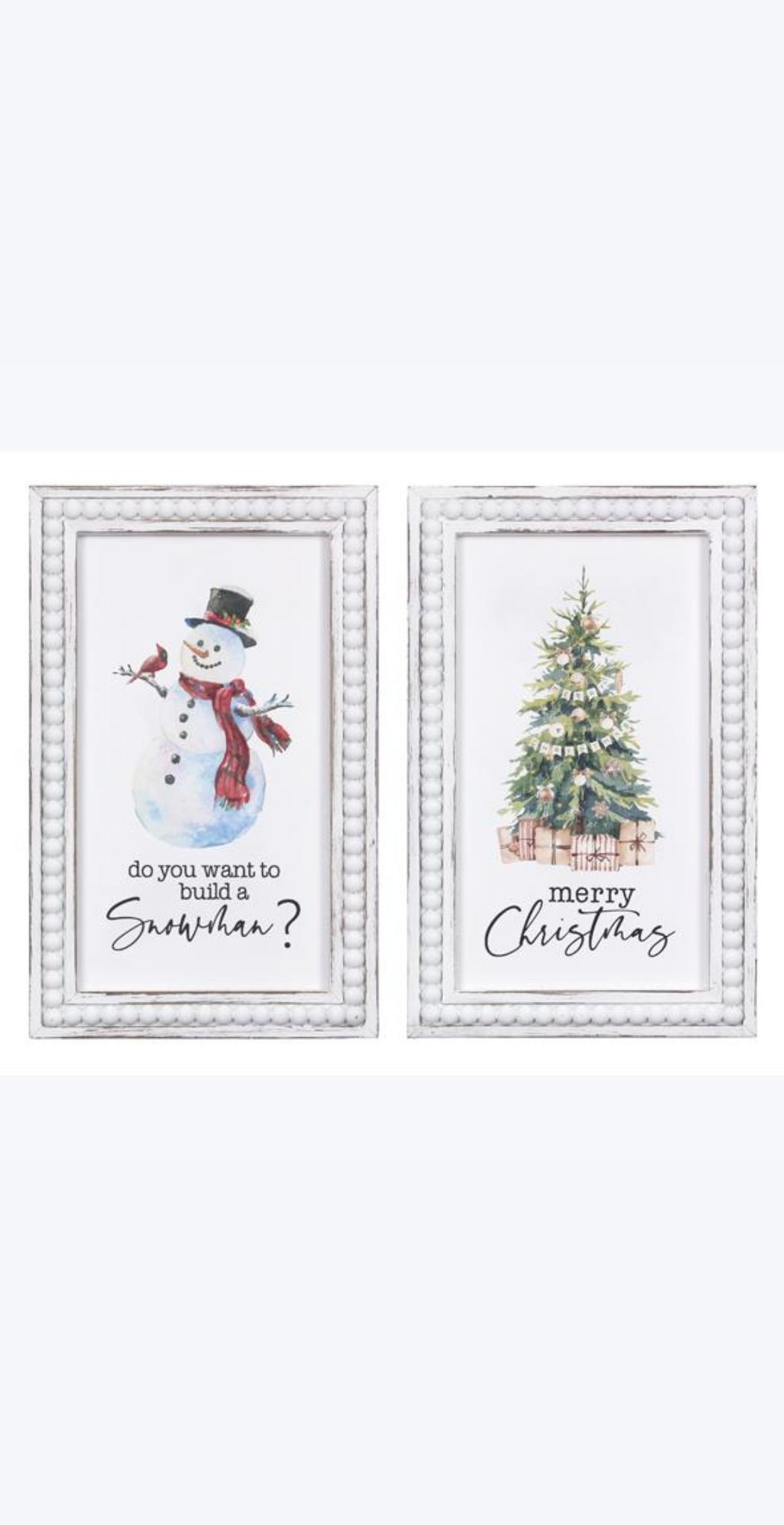 Christmas Wall Decor With White Frame