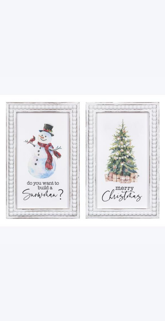 Christmas Wall Decor With White Frame