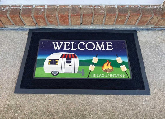 Welcome Relax Unwind Camper Doormat Insert