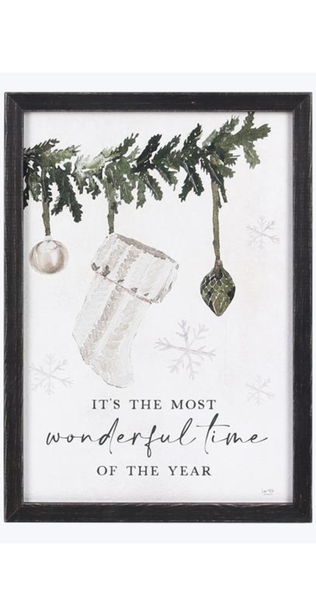 Wood Framed Christmas Picture- It's The Most Wonderful Time Of The Year