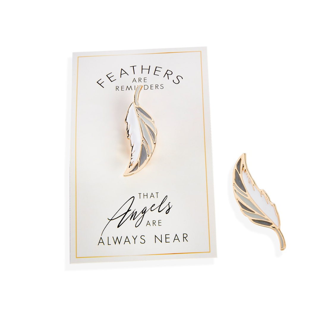 Feather Pin on Sentiment Card