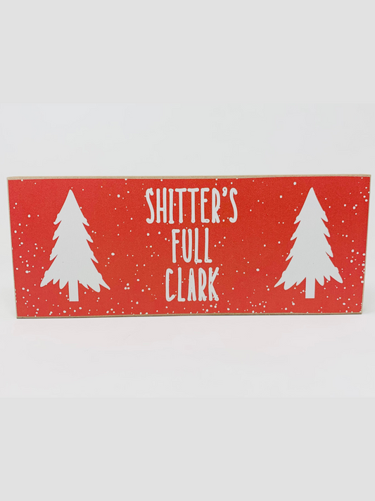 Shitters Full Wood Block Decor