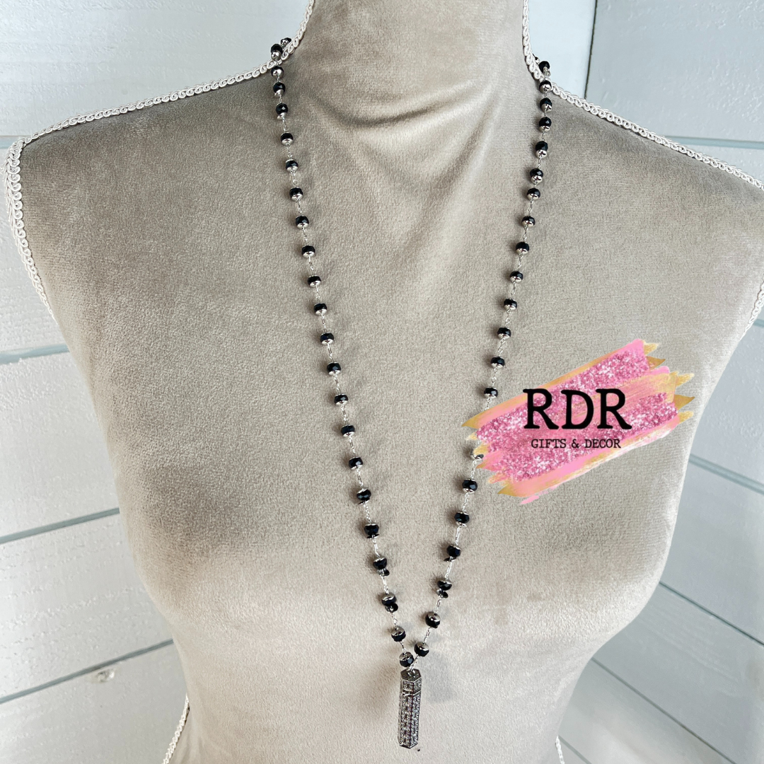 Long Beaded Prayer Box Necklace