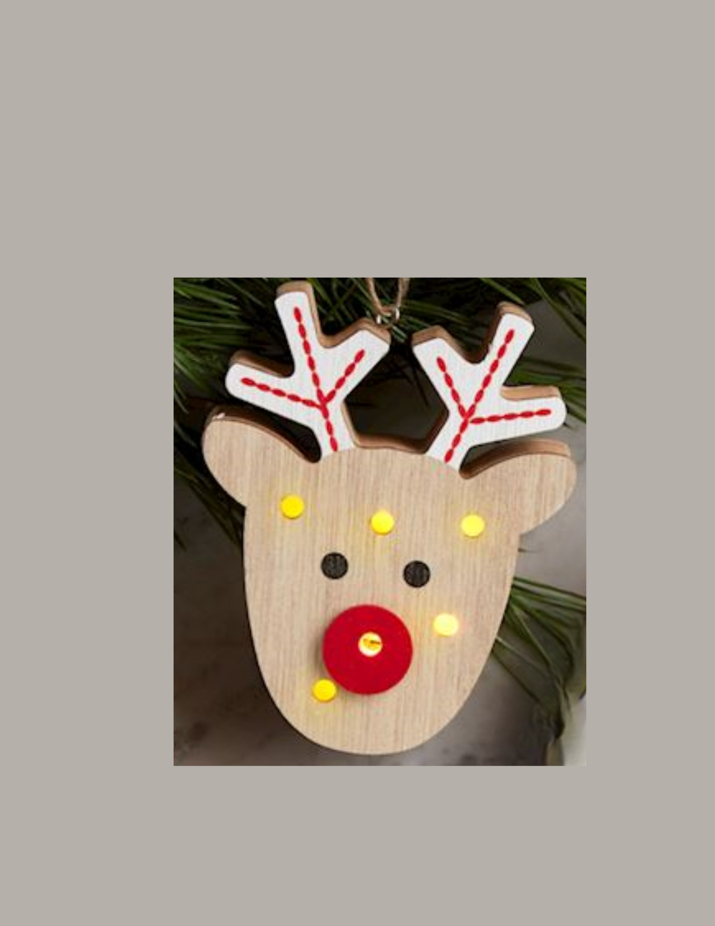 Mud Pie Wooden Light-Up Christmas Character Ornaments