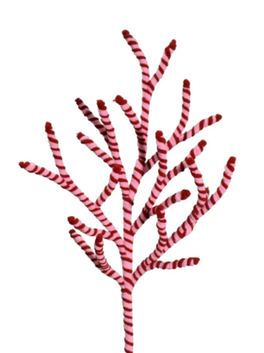 30” Chenille Candy Manzanita Branch in Red/Pink