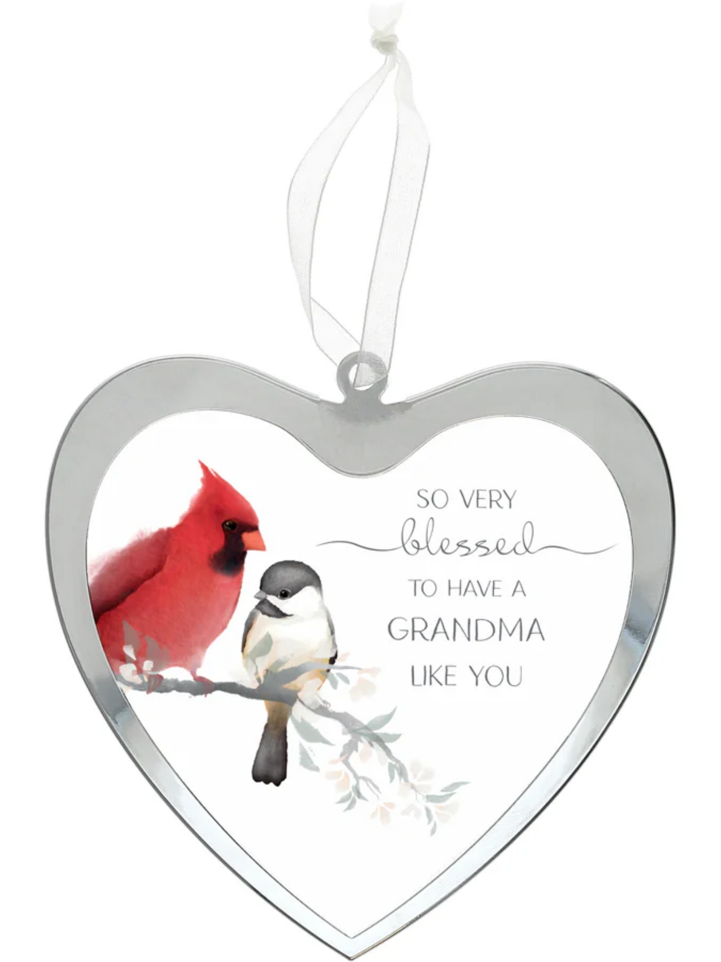 Mirrored Heart Glass Ornament