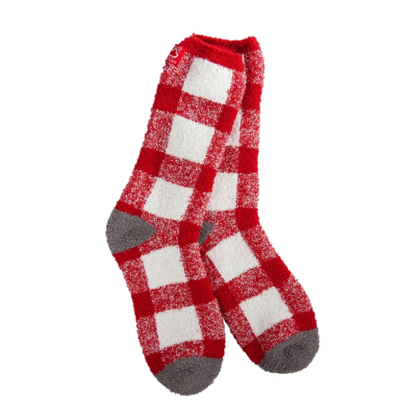 Cozy Team Crimson White Grey Crew Socks