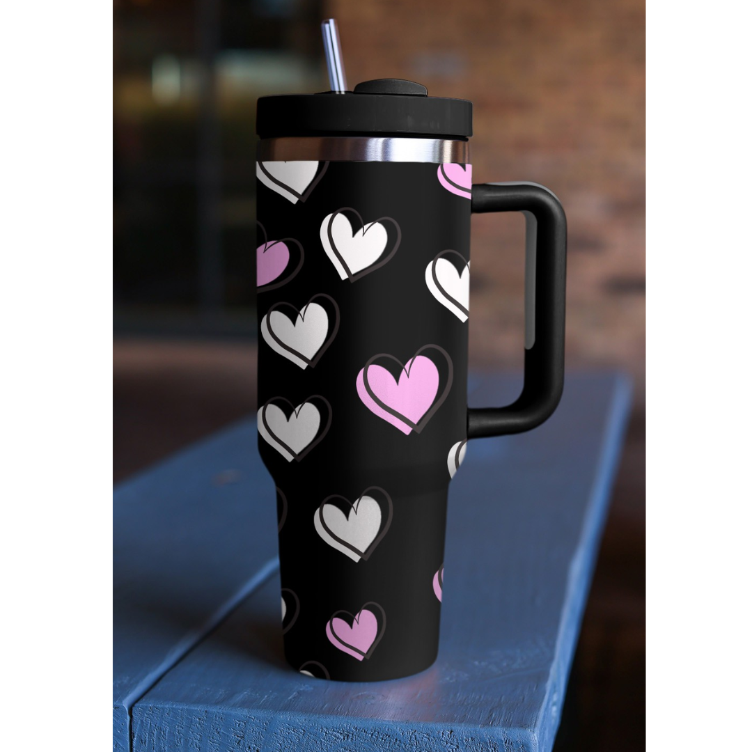 Pink Heart 40oz Tumbler