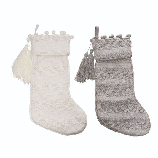 Fabric Textured Christmas Stocking