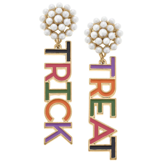 Halloween Enamel Trick Or Treat Earrings in Multi