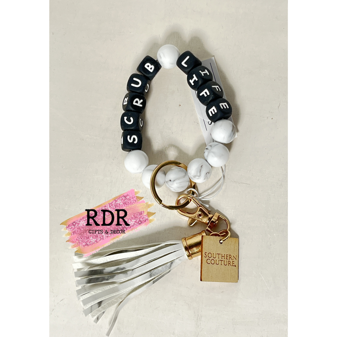 Southern Couture Silicone Beaded Bracelet Key Chain