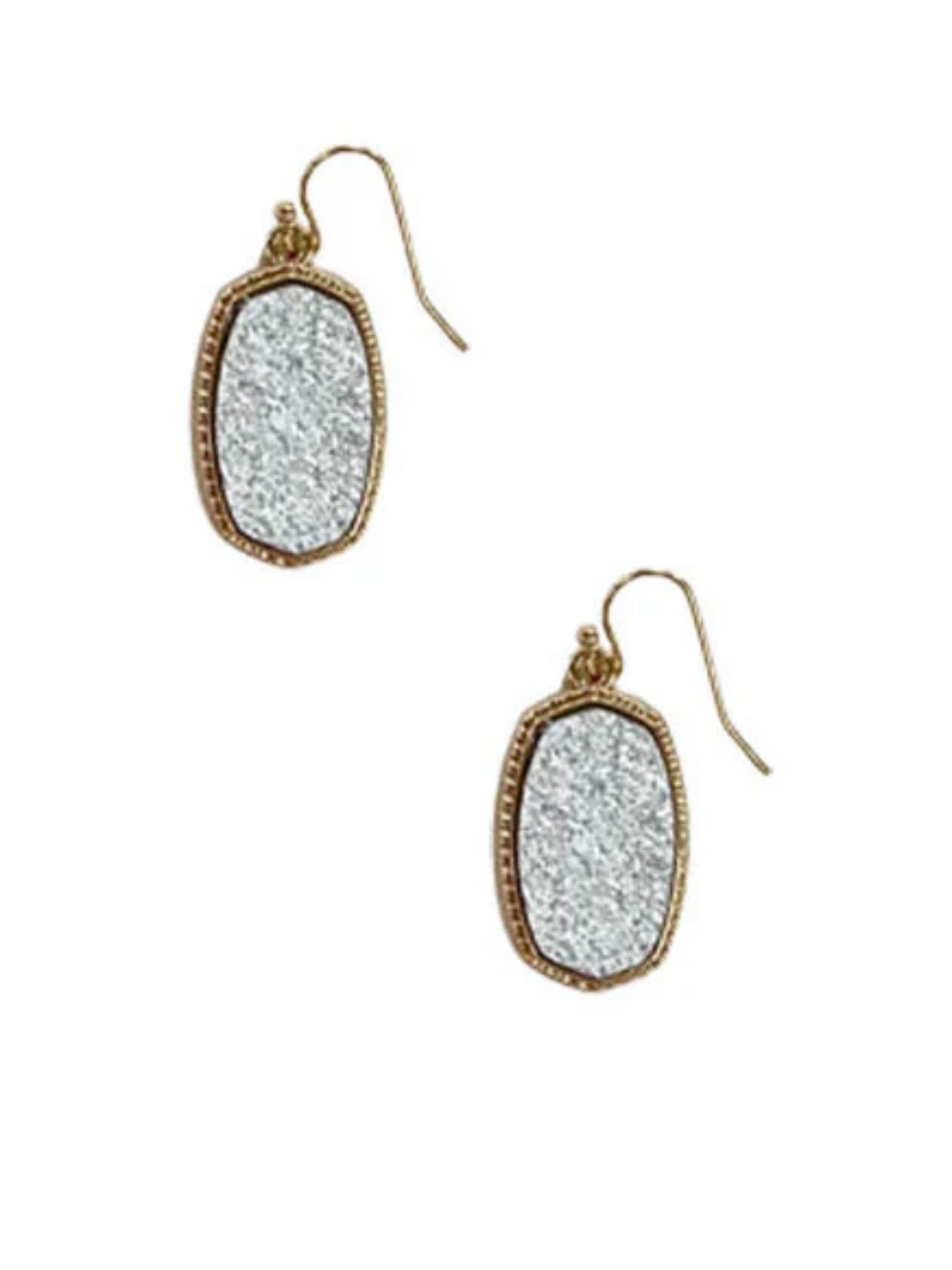 Southern Grace Grey Glitter Drop Earrings