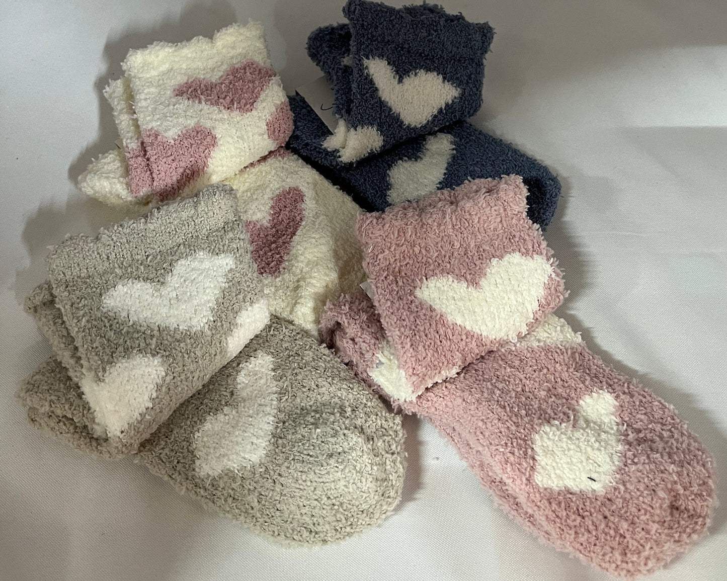 Fuzzy Heart Socks