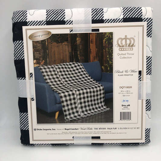 Black & White Plaid Primitive Quilt