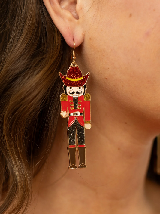 Southern Grace Red Nutcracker Earrings